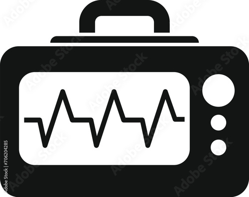 Monitor event heart icon simple vector. Impact sick. Cardiac pain problem