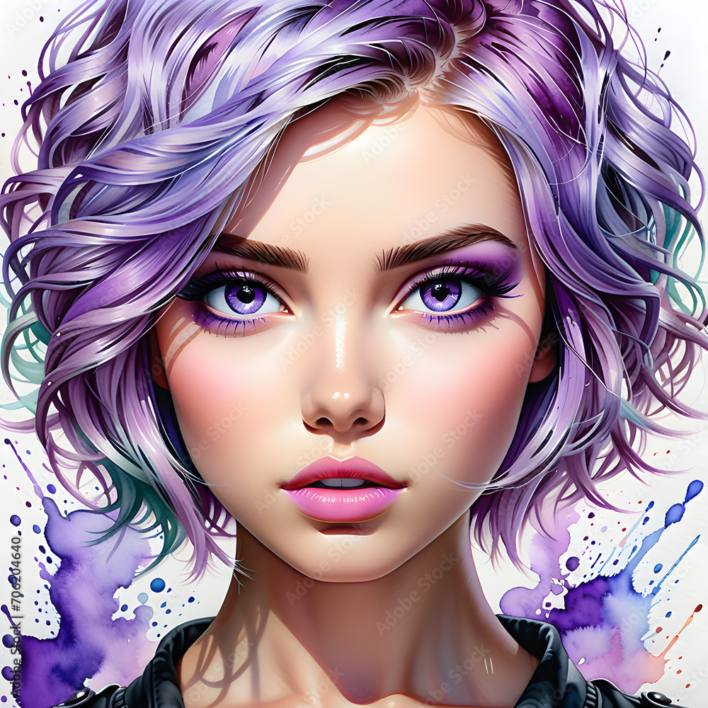 Fototapeta premium Striking Elegance Unveiled: A Captivating Showcase of Diverse Hairstyles Adorning Beautiful Women.(Generative AI)
