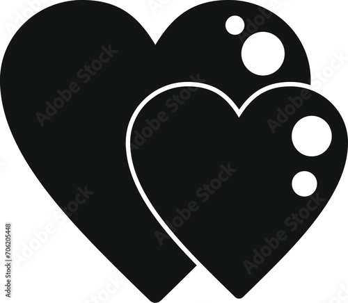 Healthy hearts icon simple vector. Body disease anxiety. Impact sick