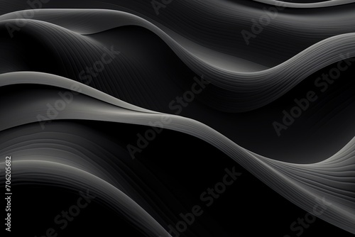 Luxurious black drapery fabric background. Created with Ai