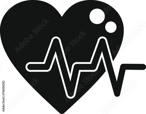 Heart rate beat icon simple vector. Healthy person. Impact aged body