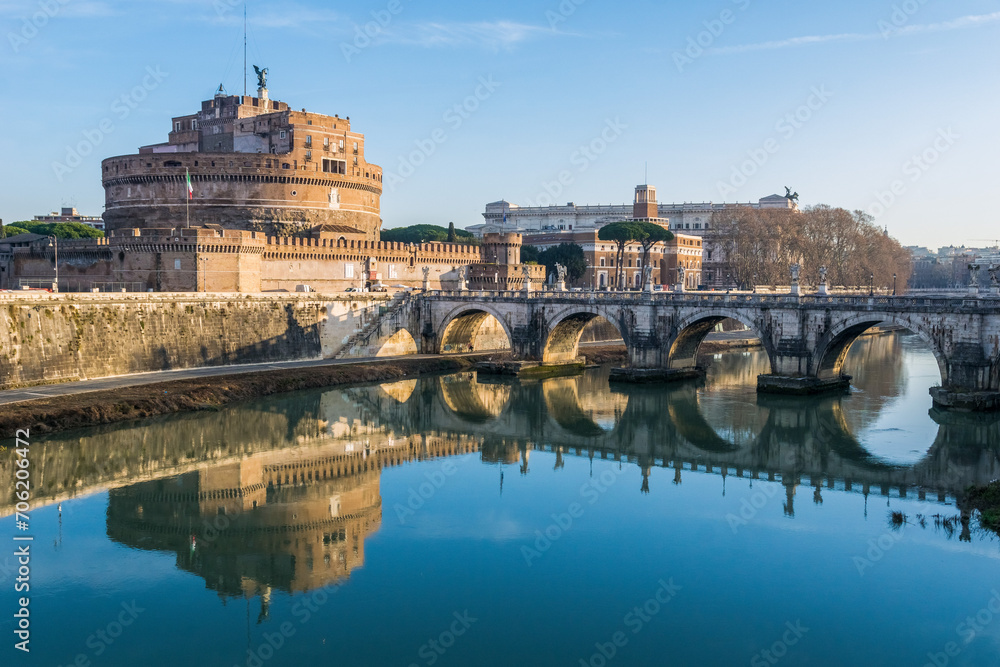 Fototapeta premium Tiber river in Rome, Italy