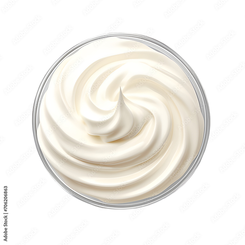 Whipped Cream swirl isolated, realistic style food dessert elements for design Whipped Cream swirl isolated, realistic style food dessert elements for design