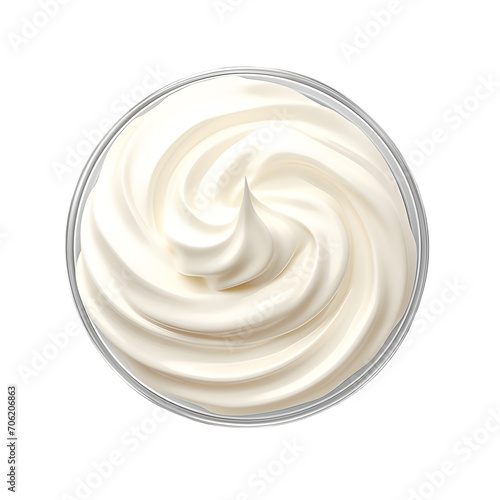 Whipped Cream swirl isolated, realistic style food dessert elements for design