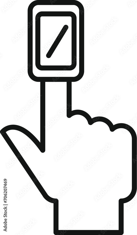 Palpitating finger measurement icon outline vector. Cardiac health. Home sick