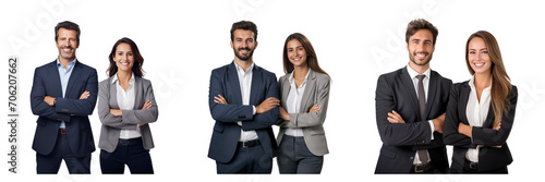 Set of Business advisor smiling man and woman on a transparent background