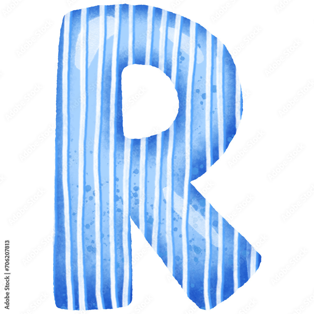 R alphabet ,The blue letter and have white stripes. alphabet png ...