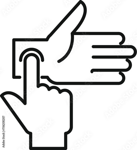 Check palpitating finger icon outline vector. Anatomy heart beat. Man disease