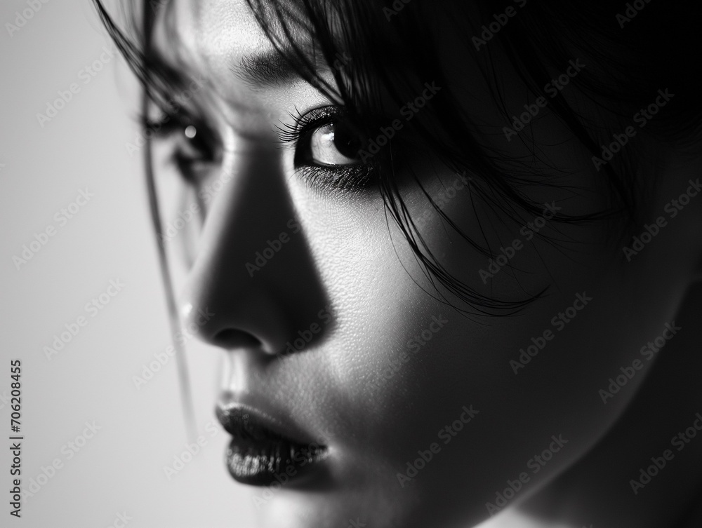 Minimalist Gaze Portrait. AI generated illustration Minimalist Gaze Portrait. AI generated illustration