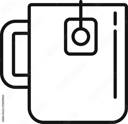 Relax tea mug icon outline vector. Man heart disease. Person sick drink