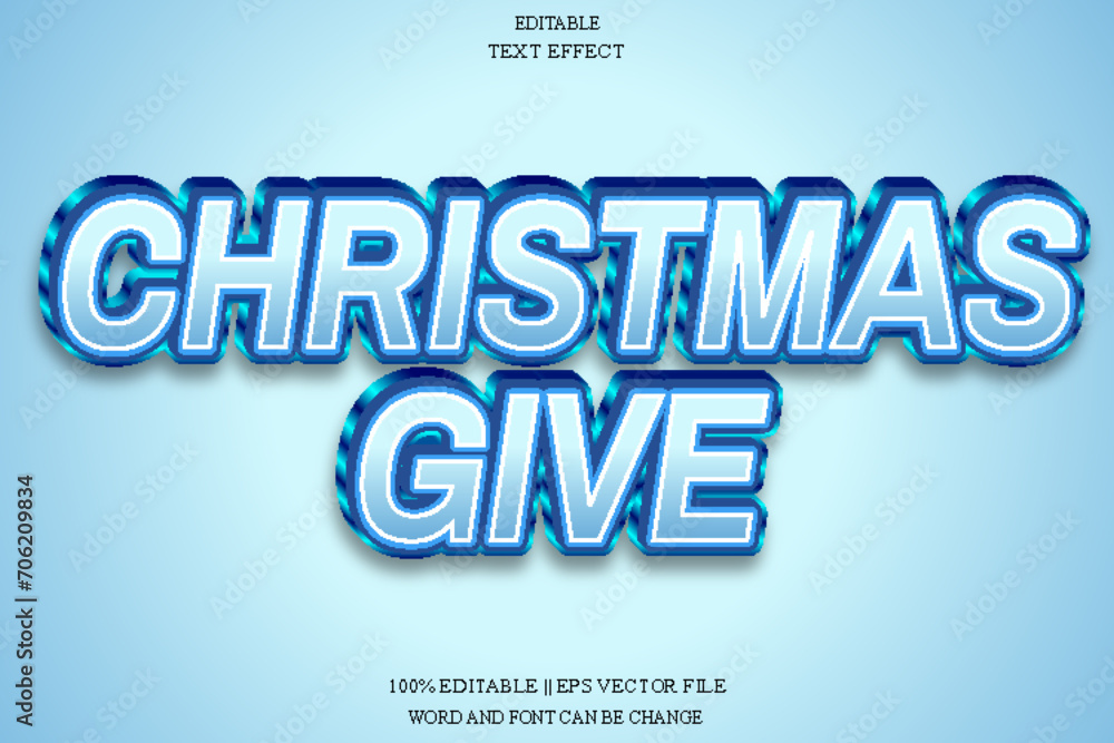 Christmas Give Editable Text Effect Emboss Gradient Style