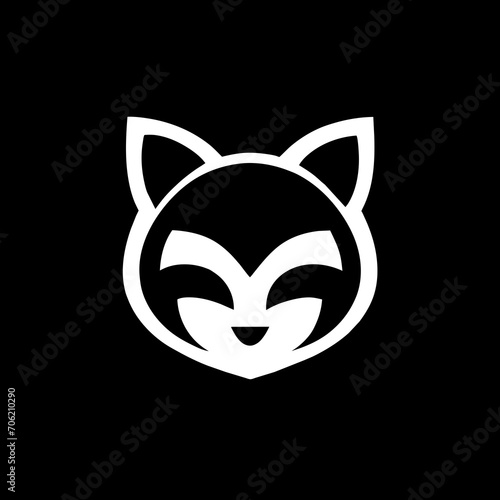 cute cat face logo design