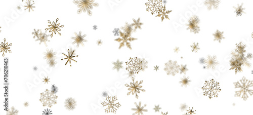 Winter Snow Showers: Spectacular 3D Illustration Showcasing Falling Christmas Snowflakes