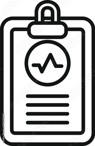 Heart health clipboard icon outline vector. Body female ailment. Stomach assistance