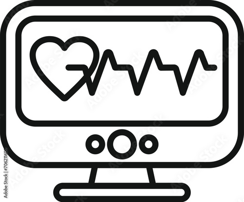 Clinic heart monitor icon outline vector. Event body disease. Heart effect