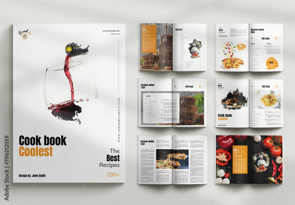 Cookbook Layout Stock Template | Adobe Stock