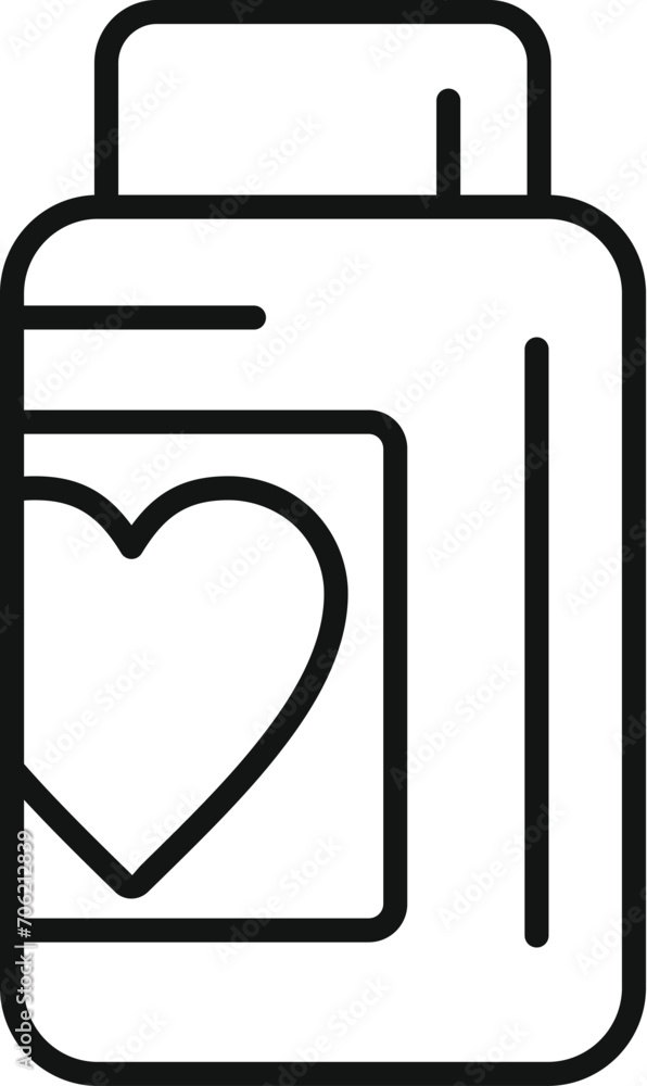 Capsule bottle pills icon outline vector. Heart health. Stomach event Capsule bottle pills icon outline vector. Heart health. Stomach event