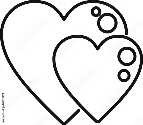 Healthy hearts icon outline vector. Body disease anxiety. Impact sick