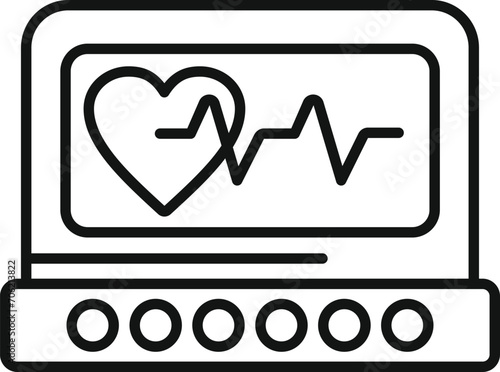 Modern heart monitor icon outline vector. Body people person. Sick person healthy