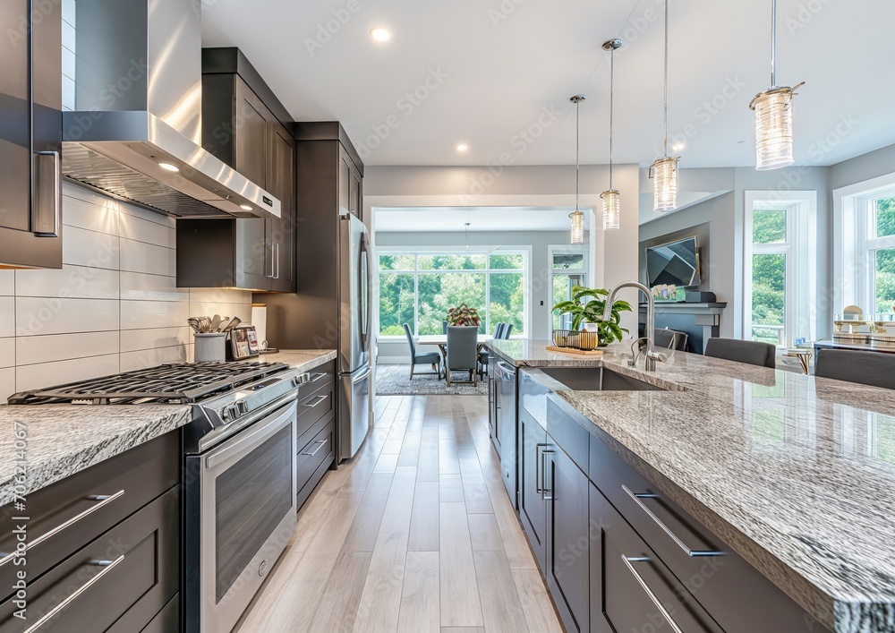 Modern Kitchen with Sleek Stainless Steel Appliances: A Stylish Addition to Your Real Estate Property Modern Kitchen with Sleek Stainless Steel Appliances: A Stylish Addition to Your Real Estate Property