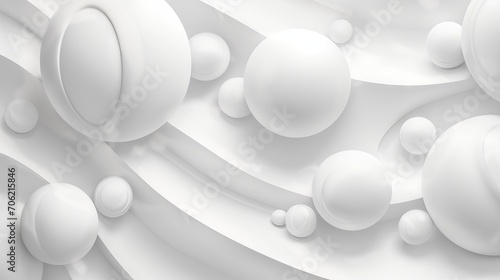 Abstract background of white soft spheres