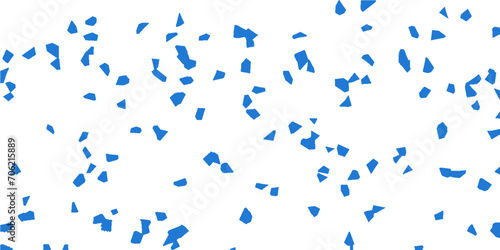 Abstract Festive Blue party pops decoration, grunge, splatter, rectangle & confetti background. Confetti texture for holiday, postcard, poster, website, carnival, birthday, children's parties.