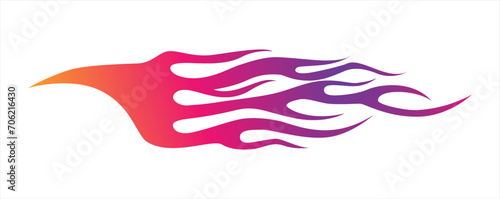 Tribal hotrod muscle car flame graphic for hoods, 
sides and motorcycles.