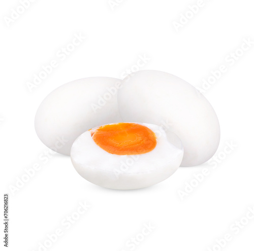 Salted egg isolated on white background