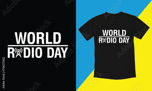 world radio day illustration vector graphic concept. Good for White and Black T Shirt Design