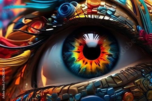 A vibrant eye design Generative AI