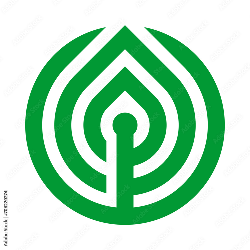 Circle Leaf Vector Logo Design Template Circle Leaf Vector Logo Design Template