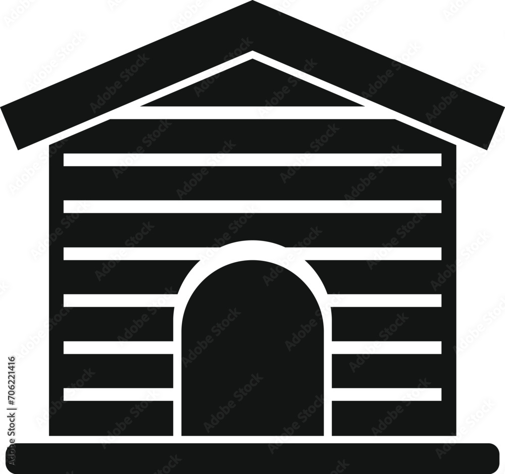 Dog house cabin icon simple vector. Wood roof metal. Metallic outdoor Dog house cabin icon simple vector. Wood roof metal. Metallic outdoor