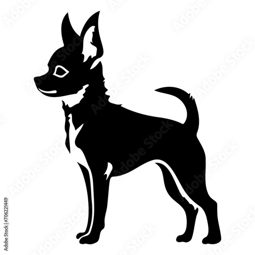 Standing Chihuahua dog  Chihuahua Dog monochrome clip art. Vector illustration