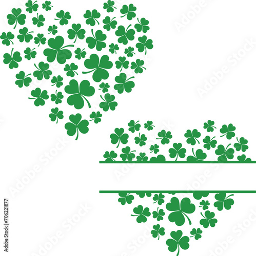 vector shamrock heart. Saint Patrick's Day.