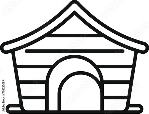 New dog kennel icon outline vector. Outdoor friend. Covering twine