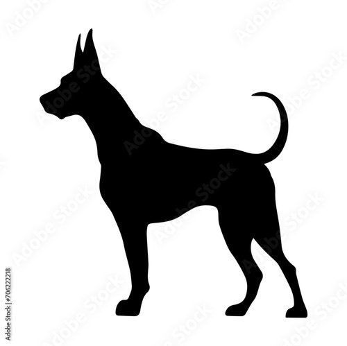 doberman pincher dog, doberman pincher Dog monochrome clip art. Vector illustration