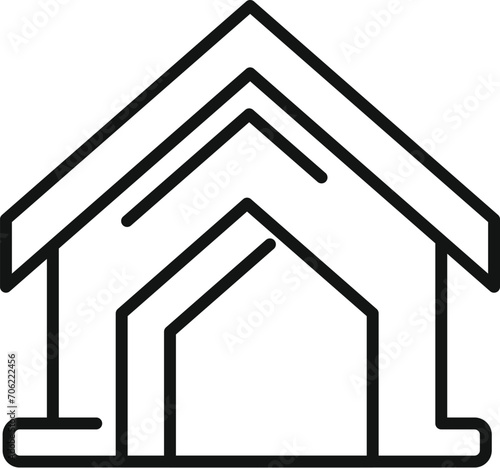 Outdoor pet kennel icon outline vector. Outdoor space. Home cabin