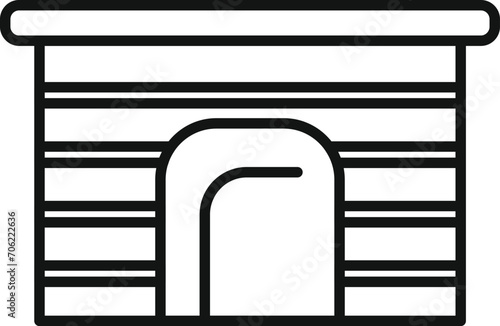 Dog kennel accessory icon outline vector. Canine home. Friend space residence