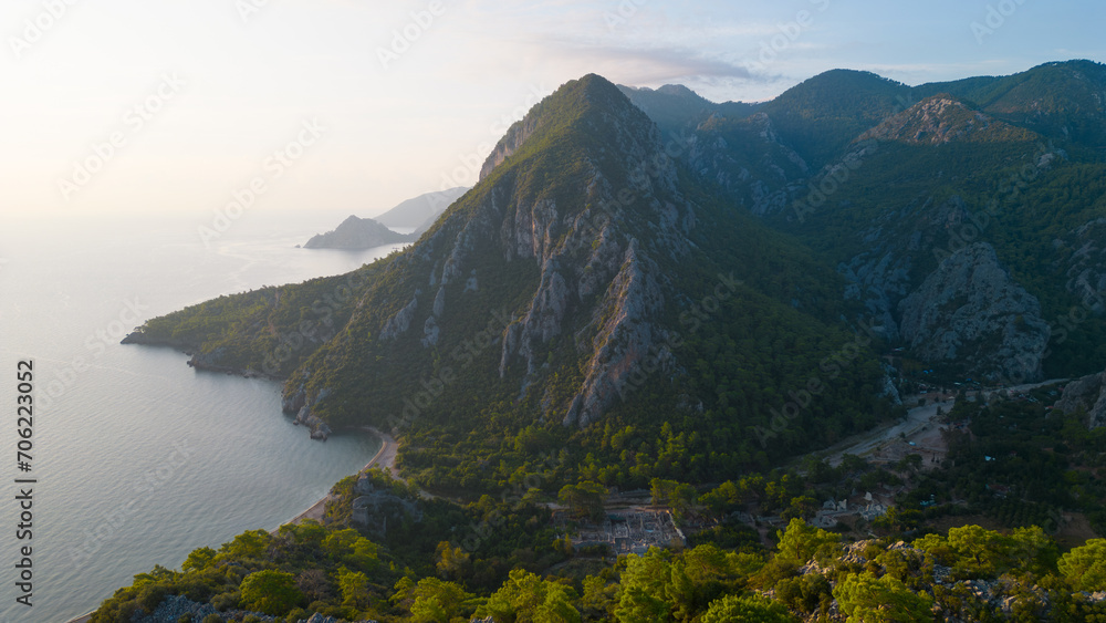 Olympos was a city in ancient Lycia. It was situated in a river valley near the coast. Its ruins are located south of the modern town Çıralı in the Kumluca district of Antalya Province.	