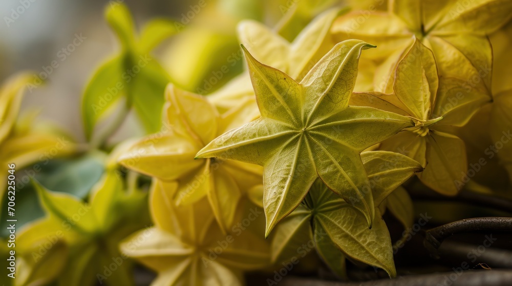 a close up of a bunch of flowers with green leaves on the top of the flowers and leaves on the bottom of the flowers. a close up of a bunch of flowers with green leaves on the top of the flowers and leaves on the bottom of the flowers.