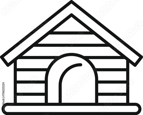 Canine cabin icon outline vector. New dog house. Wooden kennel