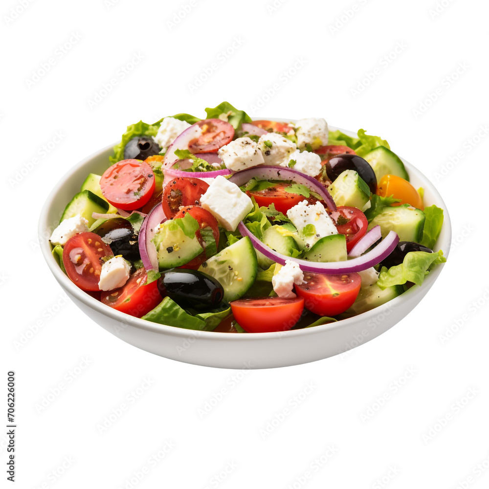 Greek salad isolated on transparent background Greek salad isolated on transparent background