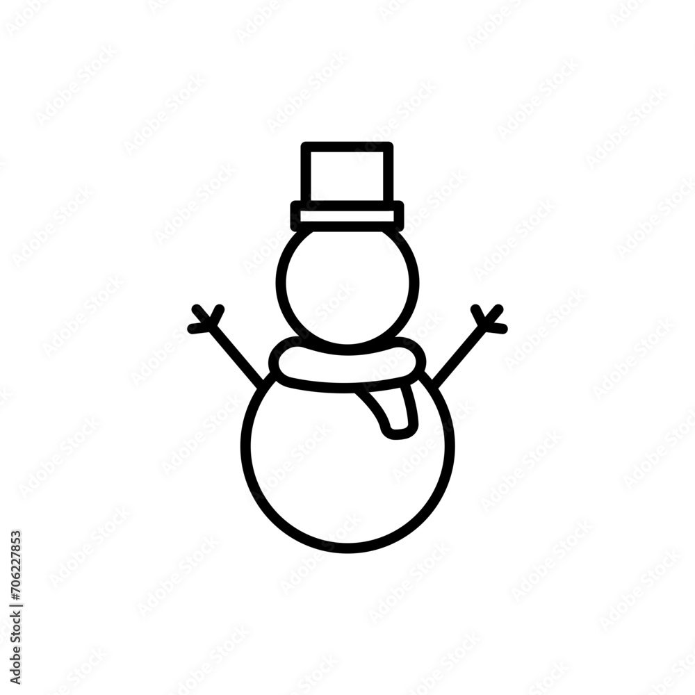 Snowman outline icons, minimalist vector illustration ,simple transparent graphic element .Isolated on white background Snowman outline icons, minimalist vector illustration ,simple transparent graphic element .Isolated on white background