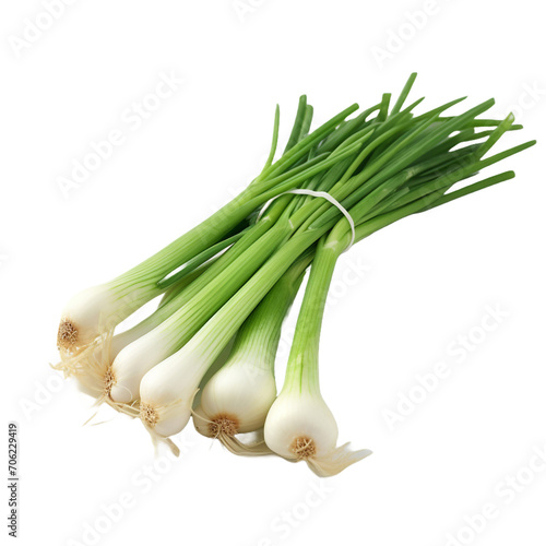 Green onions isolated on transparent background