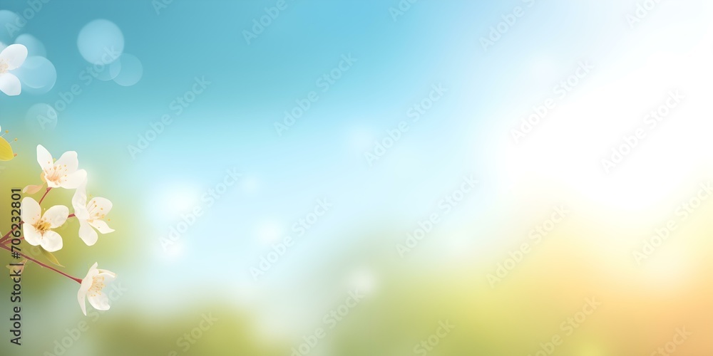 Obraz premium Spring Blossoms Blooming Under the Clear Blue Sky