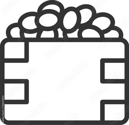 節分の福豆のアイコン（線画）のイラスト