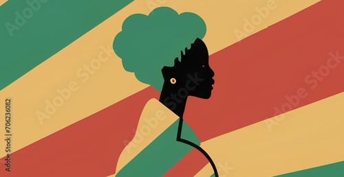 Celebrating Diversity: Woman Silhouette for Black History, Empowering Black History Month Silhouette photo