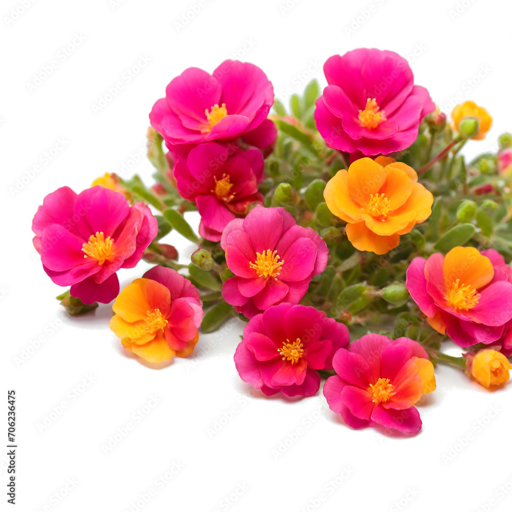 Portulaca grandiflora isolated on white background Portulaca grandiflora isolated on white background