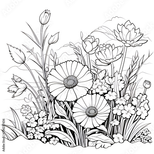 coloring, flowers
