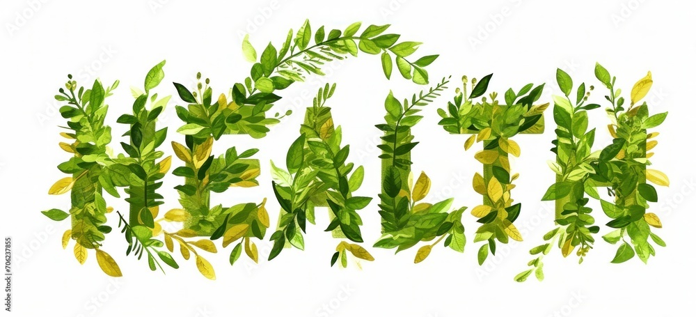 Green leaves forming eco-friendly text on white background. Environmental conservation. Green leaves forming eco-friendly text on white background. Environmental conservation.